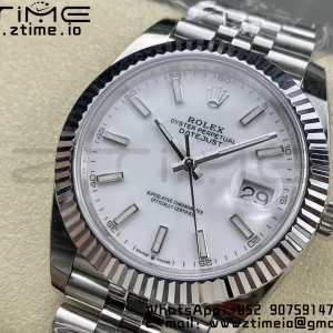Rolex DateJust 41 126334 ARF 1:1 Best Edition 904L Steel White Dial on SS Jubilee Bracelet VR3235 - Super Clone Watch | 1:1 Best Version