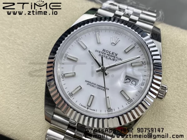 Rolex DateJust 41 126334 ARF 1:1 Best Edition 904L Steel White Dial on SS Jubilee Bracelet VR3235 - Super Clone Watch | 1:1 Best Version