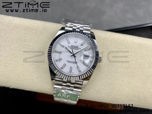 Rolex DateJust 41 126334 ARF 1:1 Best Edition 904L Steel White Dial on SS Jubilee Bracelet VR3235 - Super Clone Watch | 1:1 Best Version