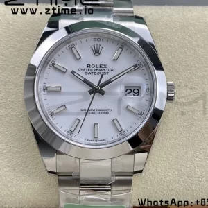 Rolex DateJust 41 126300 ARF  1:1 Best Edition 904L Steel White Dial on SS Oyster Bracelet - Super Clone Watch | 1:1 Best Version