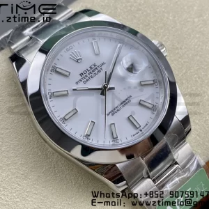 Rolex DateJust 41 126300 ARF 1:1 Best Edition 904L Steel White Dial on SS Oyster Bracelet - Super Clone Watch | 1:1 Best Version