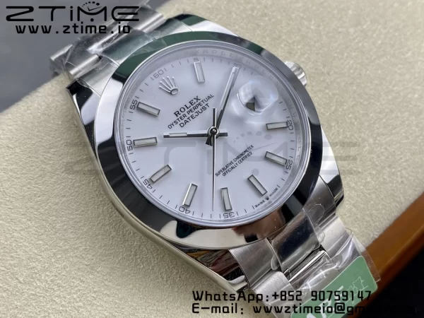 Rolex DateJust 41 126300 ARF 1:1 Best Edition 904L Steel White Dial on SS Oyster Bracelet - Super Clone Watch | 1:1 Best Version
