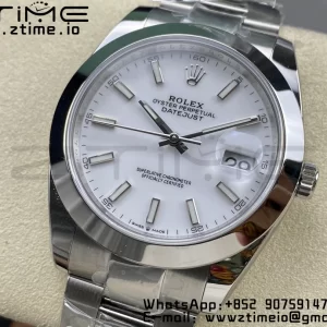 Rolex DateJust 41 126300 ARF 1:1 Best Edition 904L Steel White Dial on SS Oyster Bracelet - Super Clone Watch | 1:1 Best Version