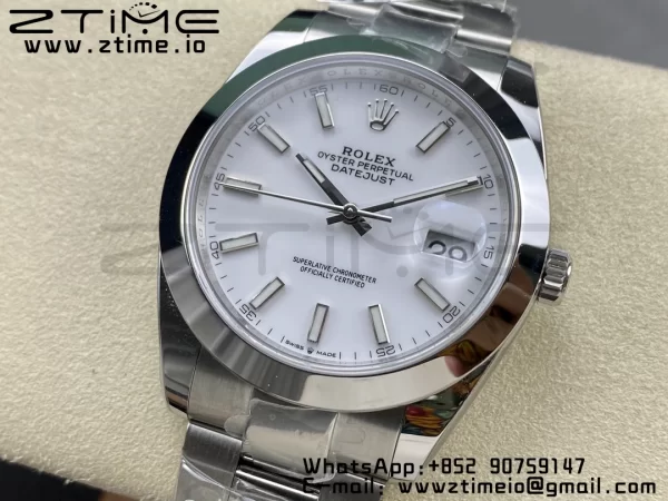 Rolex DateJust 41 126300 ARF 1:1 Best Edition 904L Steel White Dial on SS Oyster Bracelet - Super Clone Watch | 1:1 Best Version