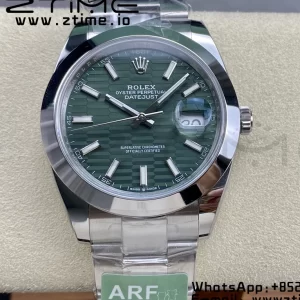 Rolex DateJust 41 126300 ARF  1:1 Best Edition 904L Steel Green Textured  Dial on SS Oyster Bracelet - Super Clone Watch | 1:1 Best Version