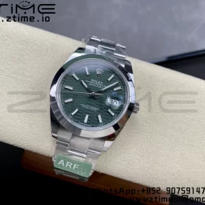 Rolex DateJust 41 126300 ARF  1:1 Best Edition 904L Steel Green Textured  Dial on SS Oyster Bracelet - Super Clone Watch | 1:1 Best Version