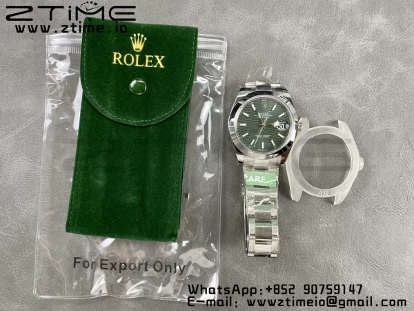 Rolex DateJust 41 126300 ARF  1:1 Best Edition 904L Steel Green Textured  Dial on SS Oyster Bracelet - Super Clone Watch | 1:1 Best Version