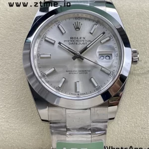 Rolex DateJust 41 126300 ARF  1:1 Best Edition 904L Steel Silvery Dial on SS Oyster Bracelet - Super Clone Watch | 1:1 Best Version