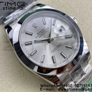 Rolex DateJust 41 126300 ARF  1:1 Best Edition 904L Steel Silvery Dial on SS Oyster Bracelet - Super Clone Watch | 1:1 Best Version