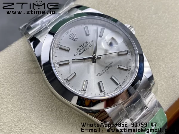Rolex DateJust 41 126300 ARF  1:1 Best Edition 904L Steel Silvery Dial on SS Oyster Bracelet - Super Clone Watch | 1:1 Best Version