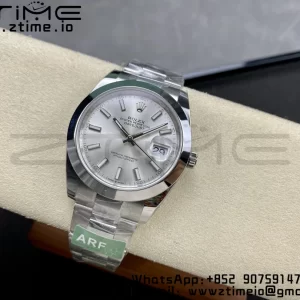 Rolex DateJust 41 126300 ARF  1:1 Best Edition 904L Steel Silvery Dial on SS Oyster Bracelet - Super Clone Watch | 1:1 Best Version
