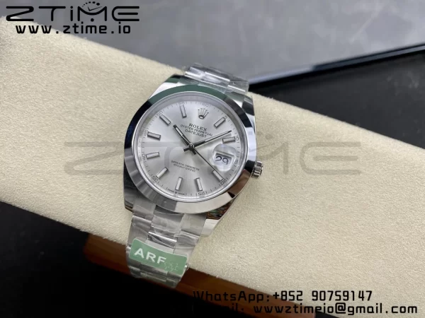 Rolex DateJust 41 126300 ARF  1:1 Best Edition 904L Steel Silvery Dial on SS Oyster Bracelet - Super Clone Watch | 1:1 Best Version