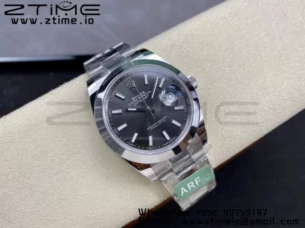 Rolex DateJust 41 126300 ARF 1:1 Best Edition 904L Steel Gray Dial on SS Oyster Bracelet - Super Clone Watch | 1:1 Best Version