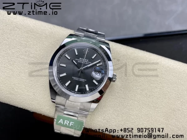 Rolex DateJust 41 126300 ARF 1:1 Best Edition 904L Steel Gray Dial on SS Oyster Bracelet - Super Clone Watch | 1:1 Best Version