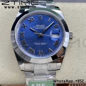Rolex DateJust 41 126300 ARF  1:1 Best Edition 904L Steel Blue Roman Dial on SS Oyster Bracelet - Super Clone Watch | 1:1 Best Version