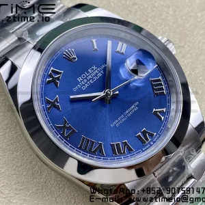 Rolex DateJust 41 126300 ARF 1:1 Best Edition 904L Steel Blue Roman Dial on SS Oyster Bracelet - Super Clone Watch | 1:1 Best Version