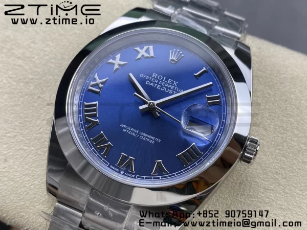 Rolex DateJust 41 126300 ARF 1:1 Best Edition 904L Steel Blue Roman Dial on SS Oyster Bracelet - Super Clone Watch | 1:1 Best Version
