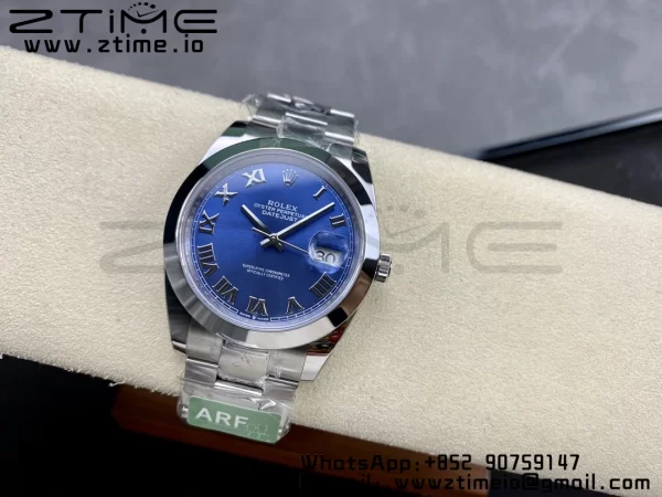 Rolex DateJust 41 126300 ARF 1:1 Best Edition 904L Steel Blue Roman Dial on SS Oyster Bracelet - Super Clone Watch | 1:1 Best Version