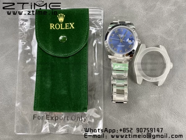 Rolex DateJust 41 126300 ARF 1:1 Best Edition 904L Steel Blue Roman Dial on SS Oyster Bracelet - Super Clone Watch | 1:1 Best Version