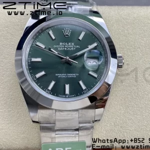 Rolex DateJust 41 126300 ARF  1:1 Best Edition 904L Steel Green Dial on SS Oyster Bracelet - Super Clone Watch | 1:1 Best Version