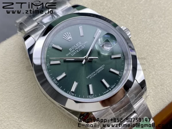 Rolex DateJust 41 126300 ARF  1:1 Best Edition 904L Steel Green Dial on SS Oyster Bracelet - Super Clone Watch | 1:1 Best Version