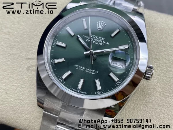 Rolex DateJust 41 126300 ARF  1:1 Best Edition 904L Steel Green Dial on SS Oyster Bracelet - Super Clone Watch | 1:1 Best Version