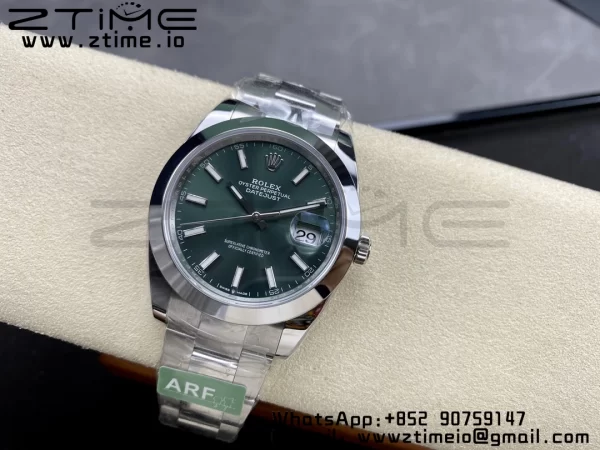 Rolex DateJust 41 126300 ARF  1:1 Best Edition 904L Steel Green Dial on SS Oyster Bracelet - Super Clone Watch | 1:1 Best Version