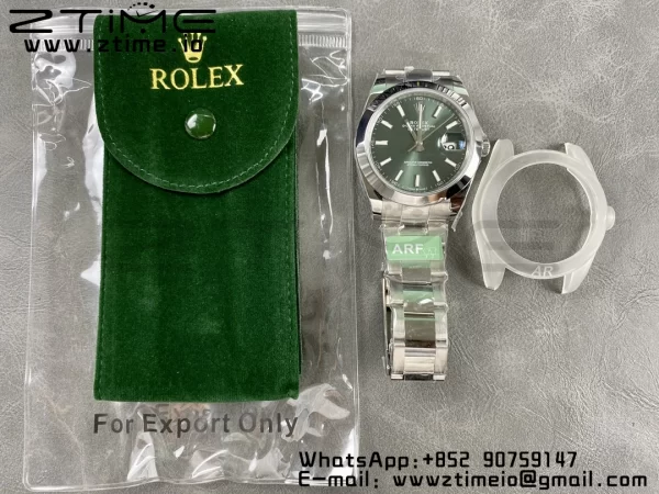 Rolex DateJust 41 126300 ARF  1:1 Best Edition 904L Steel Green Dial on SS Oyster Bracelet - Super Clone Watch | 1:1 Best Version