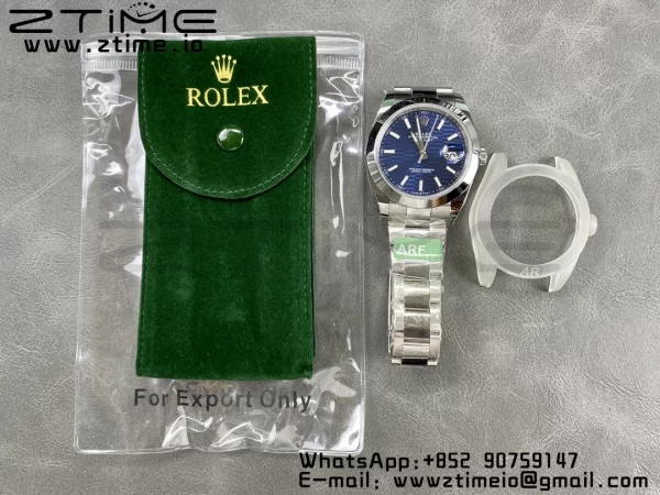 Rolex DateJust 41 126300 ARF 1:1 Best Edition 904L Steel Blue Textured Dial on SS Oyster Bracelet - Super Clone Watch | 1:1 Best Version