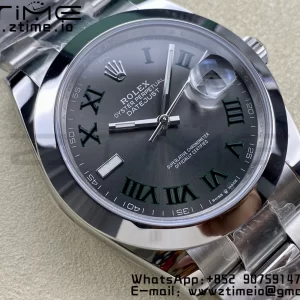 Rolex DateJust 41 126300 ARF 1:1 Best Edition 904L Steel Green Roman Dial on SS Oyster Bracelet - Super Clone Watch | 1:1 Best Version