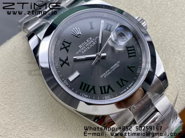 Rolex DateJust 41 126300 ARF 1:1 Best Edition 904L Steel Green Roman Dial on SS Oyster Bracelet - Super Clone Watch | 1:1 Best Version