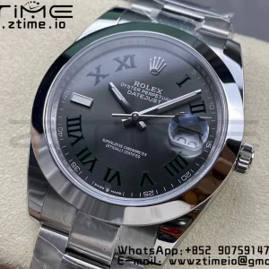 Rolex DateJust 41 126300 ARF 1:1 Best Edition 904L Steel Green Roman Dial on SS Oyster Bracelet - Super Clone Watch | 1:1 Best Version