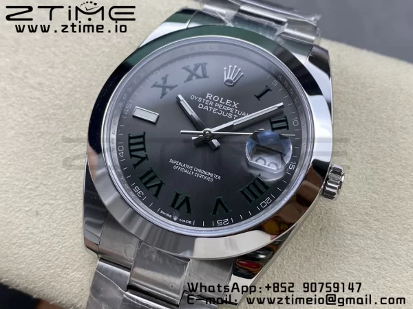 Rolex DateJust 41 126300 ARF 1:1 Best Edition 904L Steel Green Roman Dial on SS Oyster Bracelet - Super Clone Watch | 1:1 Best Version