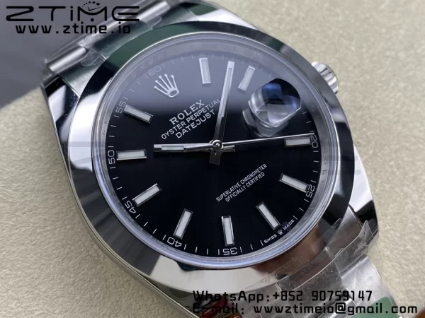 Rolex DateJust 41 126300 ARF 1:1 Best Edition 904L Steel Cadran negru pe brățară SS Oyster - Super Clone Watch | 1:1 Best Version
