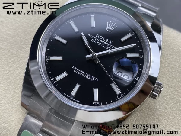 Rolex DateJust 41 126300 ARF 1:1 Best Edition 904L Steel Cadran negru pe brățară SS Oyster - Super Clone Watch | 1:1 Best Version