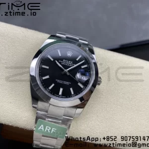 Rolex DateJust 41 126300 ARF 1:1 Best Edition 904L Steel Cadran negru pe brățară SS Oyster - Super Clone Watch | 1:1 Best Version