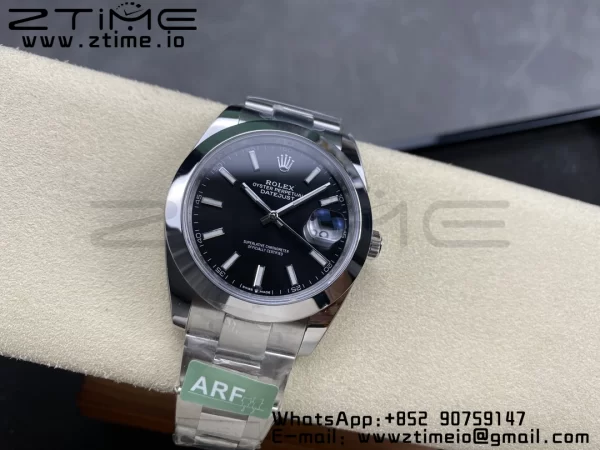Rolex DateJust 41 126300 ARF 1:1 Best Edition 904L Steel Cadran negru pe brățară SS Oyster - Super Clone Watch | 1:1 Best Version