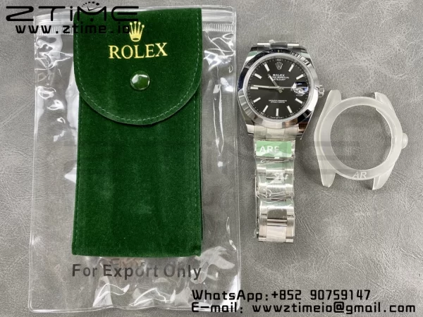 Rolex DateJust 41 126300 ARF 1:1 Best Edition 904L Steel Cadran negru pe brățară SS Oyster - Super Clone Watch | 1:1 Best Version