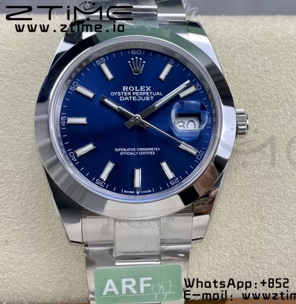 Rolex DateJust 41 126300 ARF 1:1 Best Edition 904L Steel Blue Dial on SS Oyster Bracelet - Super Clone Watch | 1:1 Best Version