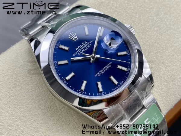 Rolex DateJust 41 126300 ARF 1:1 Best Edition 904L Steel Blue Dial on SS Oyster Bracelet - Super Clone Watch | 1:1 Best Version