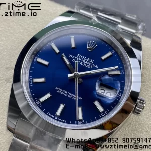 Rolex DateJust 41 126300 ARF 1:1 Best Edition 904L Steel Blue Dial on SS Oyster Bracelet - Super Clone Watch | 1:1 Best Version