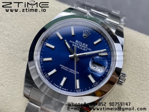 Rolex DateJust 41 126300 ARF 1:1 Best Edition 904L Steel Blue Dial on SS Oyster Bracelet - Super Clone Watch | 1:1 Best Version