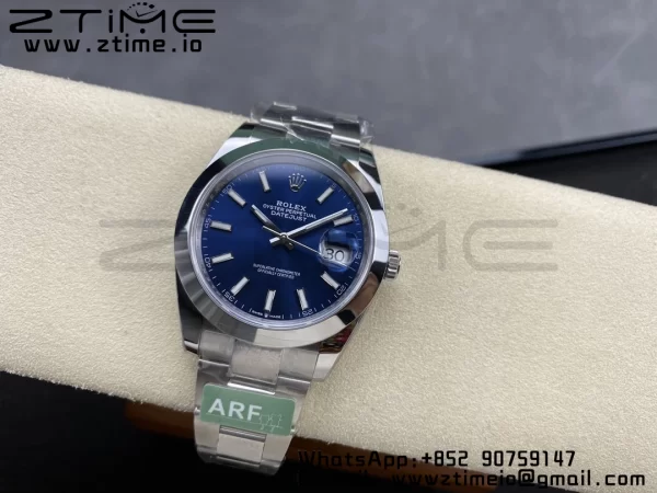 Rolex DateJust 41 126300 ARF 1:1 Best Edition 904L Steel Blue Dial on SS Oyster Bracelet - Super Clone Watch | 1:1 Best Version