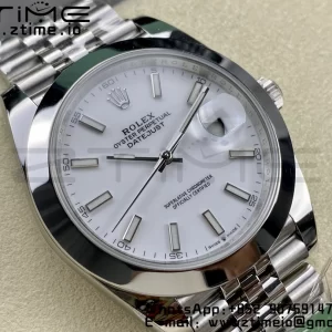 Rolex DateJust 41 126300 ARF 1:1 Best Edition 904L Steel White Dial on SS Jubilee Bracelet VR3235 - Super Clone Watch | 1:1 Best Version