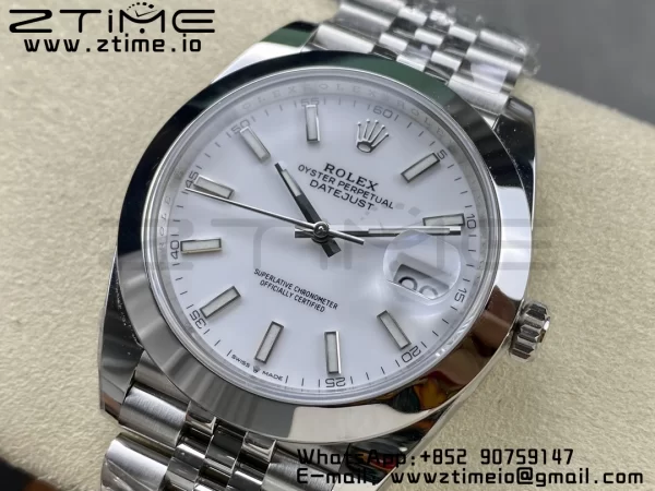 Rolex DateJust 41 126300 ARF 1:1 Best Edition 904L Steel White Dial on SS Jubilee Bracelet VR3235 - Super Clone Watch | 1:1 Best Version