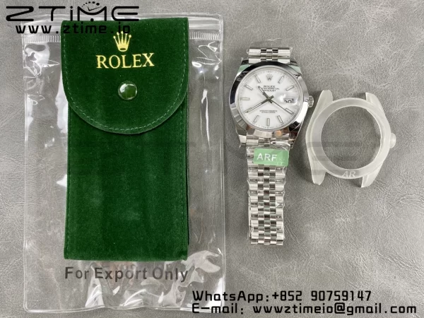 Rolex DateJust 41 126300 ARF 1:1 Best Edition 904L Steel White Dial on SS Jubilee Bracelet VR3235 - Super Clone Watch | 1:1 Best Version