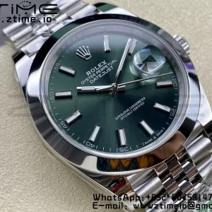 Rolex DateJust 41 126300 ARF  1:1 Best Edition 904L Steel Green Dial on SS Jubilee Bracelet VR3235 - Super Clone Watch | 1:1 Best Version