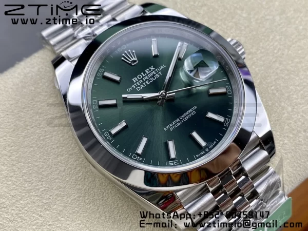 Rolex DateJust 41 126300 ARF  1:1 Best Edition 904L Steel Green Dial on SS Jubilee Bracelet VR3235 - Super Clone Watch | 1:1 Best Version