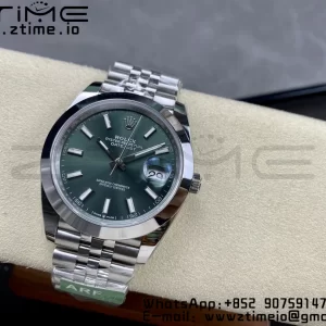 Rolex DateJust 41 126300 ARF  1:1 Best Edition 904L Steel Green Dial on SS Jubilee Bracelet VR3235 - Super Clone Watch | 1:1 Best Version