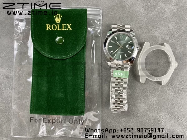 Rolex DateJust 41 126300 ARF  1:1 Best Edition 904L Steel Green Dial on SS Jubilee Bracelet VR3235 - Super Clone Watch | 1:1 Best Version